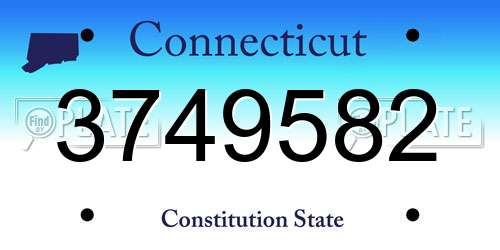 3749582 Connecticut License Plate