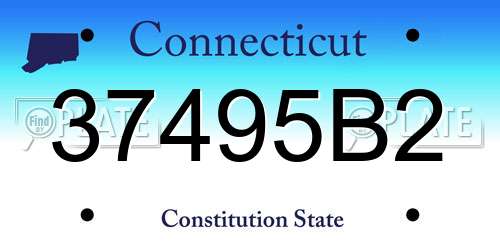 37495B2 Connecticut License Plate