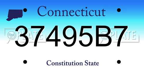 37495B7 Connecticut License Plate