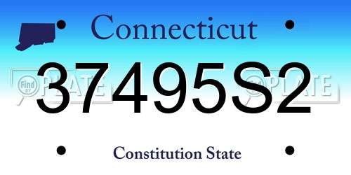 37495S2 Connecticut License Plate