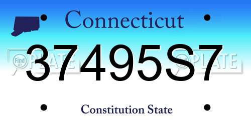 37495S7 Connecticut License Plate
