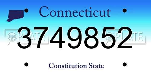 3749852 Connecticut License Plate
