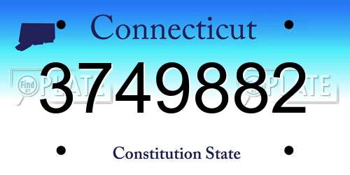 3749882 Connecticut License Plate