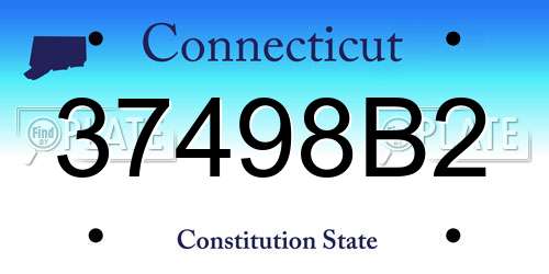 37498B2 Connecticut License Plate