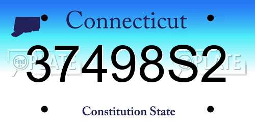 37498S2 Connecticut License Plate