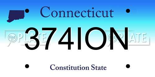 374ION Connecticut License Plate