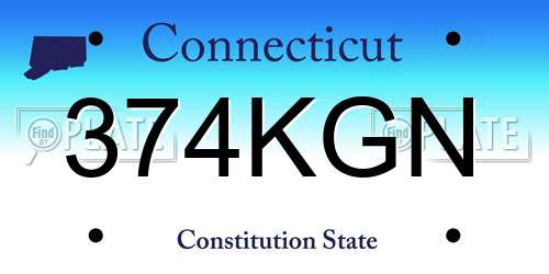 374KGN Connecticut License Plate