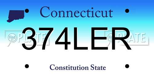 374LER Connecticut License Plate