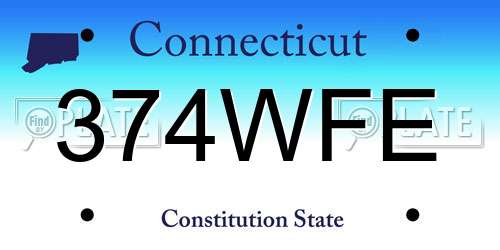 374WFE Connecticut License Plate