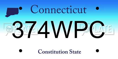 374WPC Connecticut License Plate