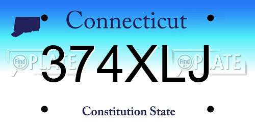374XLJ Connecticut License Plate