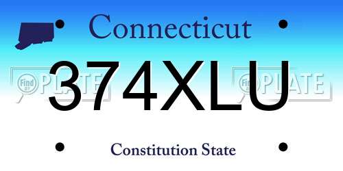374XLU Connecticut License Plate