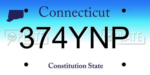 374YNP Connecticut License Plate