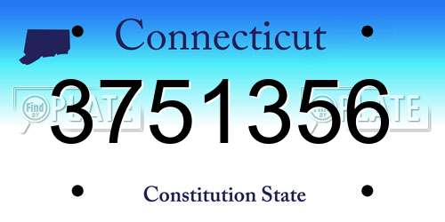 3751356 Connecticut License Plate