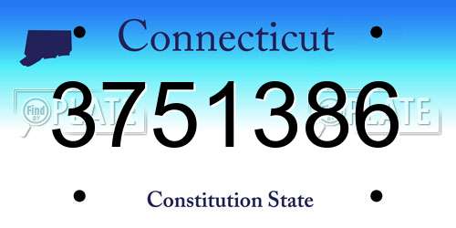 3751386 Connecticut License Plate