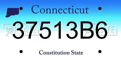 37513B6 Connecticut License Plate