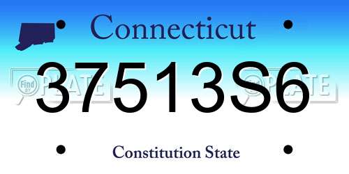 37513S6 Connecticut License Plate