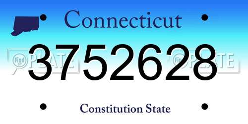 3752628 Connecticut License Plate