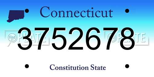 3752678 Connecticut License Plate