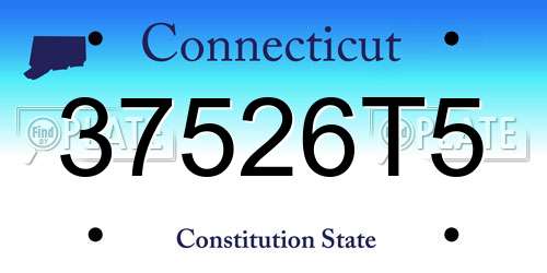37526T5 Connecticut License Plate