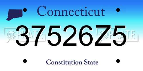 37526Z5 Connecticut License Plate