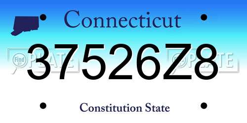 37526Z8 Connecticut License Plate