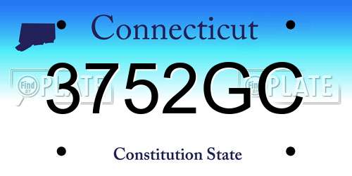 3752GC Connecticut License Plate