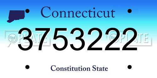 3753222 Connecticut License Plate
