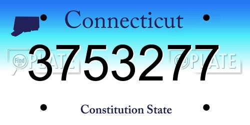 3753277 Connecticut License Plate