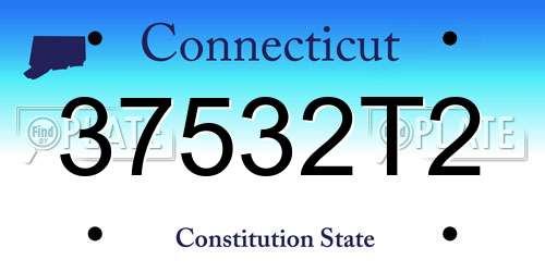 37532T2 Connecticut License Plate