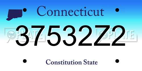 37532Z2 Connecticut License Plate