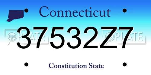 37532Z7 Connecticut License Plate