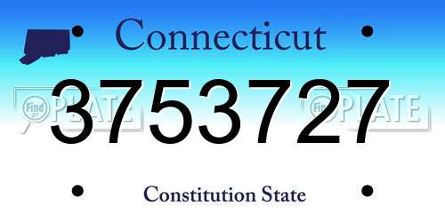 3753727 Connecticut License Plate
