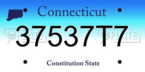 37537T7 Connecticut License Plate