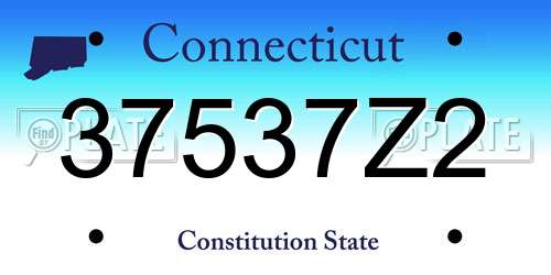 37537Z2 Connecticut License Plate