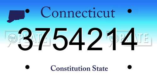 3754214 Connecticut License Plate