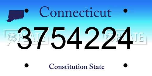 3754224 Connecticut License Plate