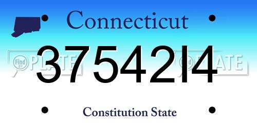 37542I4 Connecticut License Plate
