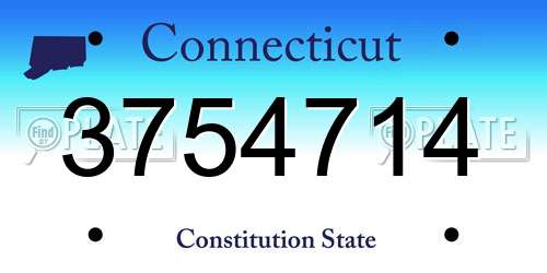 3754714 Connecticut License Plate
