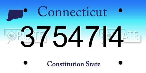 37547I4 Connecticut License Plate