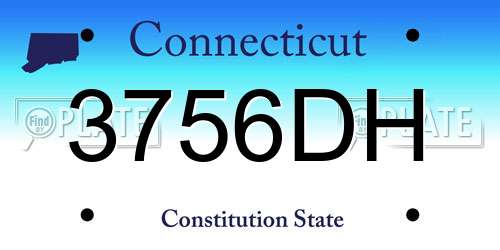 3756DH Connecticut License Plate