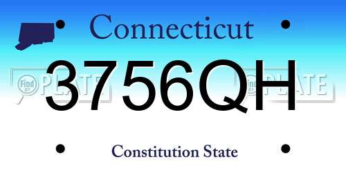 3756QH Connecticut License Plate