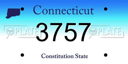 3757 Connecticut License Plate