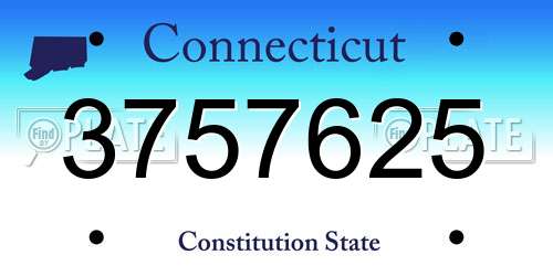 3757625 Connecticut License Plate