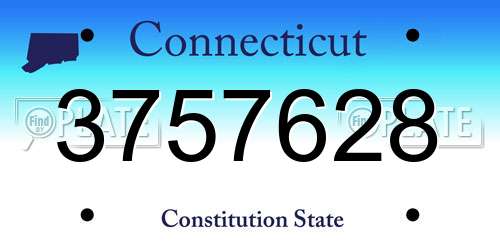 3757628 Connecticut License Plate