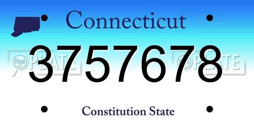 3757678 Connecticut License Plate