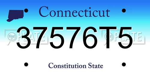 37576T5 Connecticut License Plate