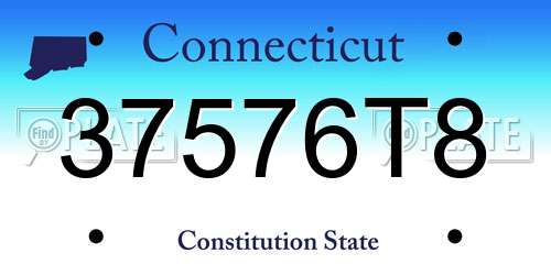 37576T8 Connecticut License Plate