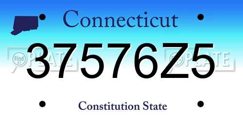 37576Z5 Connecticut License Plate