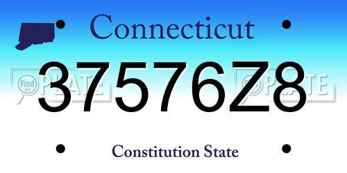 37576Z8 Connecticut License Plate